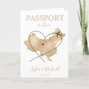 Bruiloft Bestemming Paspoort China Kaart QR Code