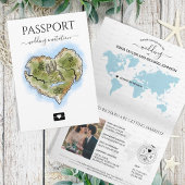 Bruiloft Bestemming Paspoort Geïllustreerd Hartkaa