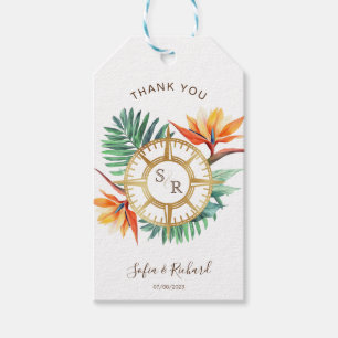 Bruiloft Bestemming Paspoort Kompas Dank u Cadeaulabel
