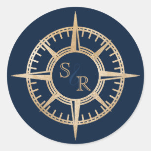 Bruiloft Bestemming Paspoort Kompas Dank u Ronde Sticker