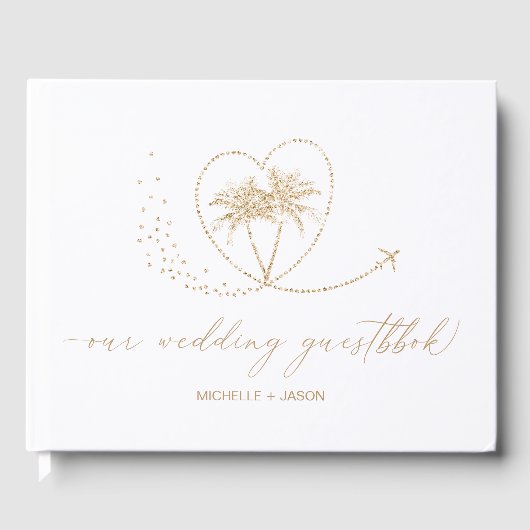 Bruiloft Bestemming Paspoort Wereldkaart Dank u Gastenboek (Voorkant)