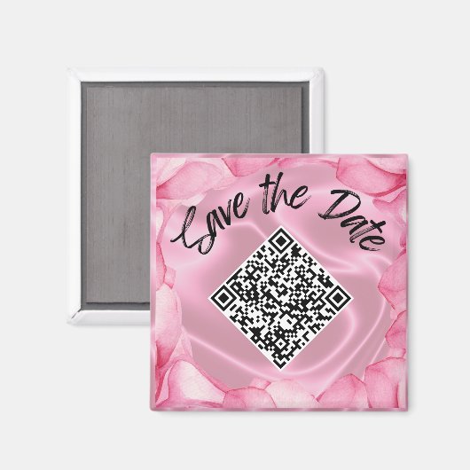 Bruiloft Bewaar de datum Aangepaste QR Code Magnet Magneet (Voorkant / Achterkant)
