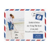 Bruiloft Bewaar de datum Airmail Envelope Magnet