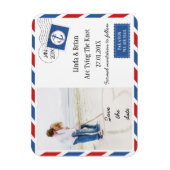 Bruiloft Bewaar de datum Airmail Envelope Magnet Magneet (Verticaal)
