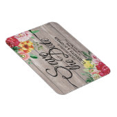 Bruiloft Bewaar de datum Elegante Bloemen Rustiek Magneet (Rechterzijde)