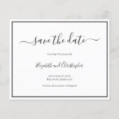 Bruiloft Bewaar de datum Elegante Formele Fotokaar (Achterkant)