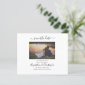 Bruiloft Bewaar de datum Elegante Formele Fotokaar (Staand voorkant)