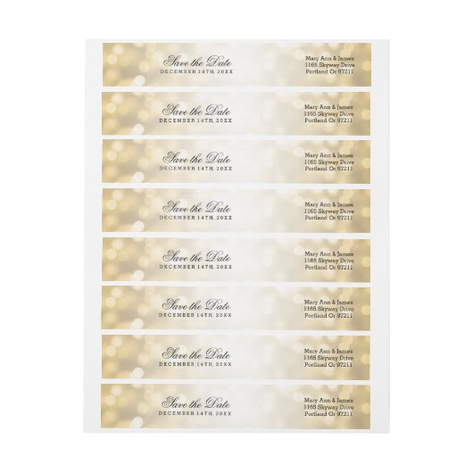 Bruiloft Bewaar de datum Gold Glitter Lights (Vel)