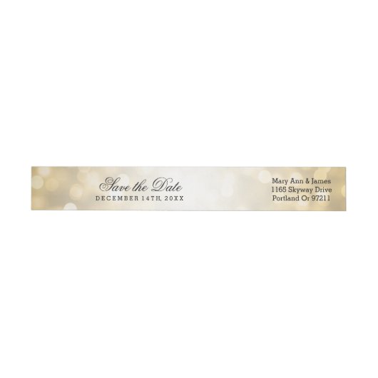 Bruiloft Bewaar de datum Gold Glitter Lights (Individueel)