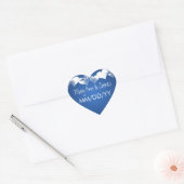 Bruiloft Bewaar de datum Grunge Hearts Blue Hart Sticker (Envelop)