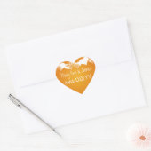 Bruiloft Bewaar de datum Grunge Hearts Sinaasappel Hart Sticker (Envelop)