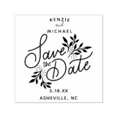 Bruiloft Bewaar de datum  Hand getrokken Botanisch Zelfinktende Stempel (Design)