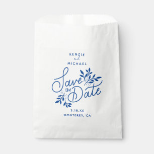 Bruiloft Bewaar de Datum Hand getrokken Botanische Bedankzakje