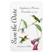 Bruiloft Bewaar de datum Hummingbirds Vogelbloemen Magneet (Verticaal)