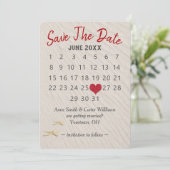 Bruiloft Bewaar de datum Kalender op Zand Kaart (Staand voorkant)