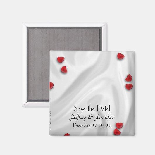 Bruiloft Bewaar de datum Kleine Rode Harten Magnee Magneet (Voorkant / Achterkant)