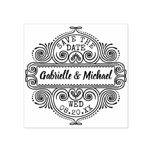 Bruiloft Bewaar de datum   Lijst Custom Rubberstempel (Afrduk)