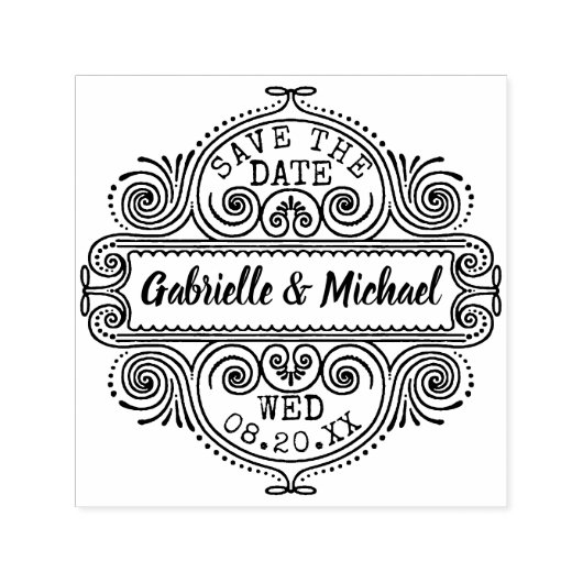 Bruiloft Bewaar de datum   Lijst Custom Zelfinktende Stempel (Design)