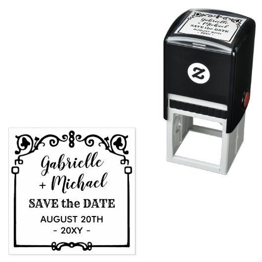 Bruiloft Bewaar de datum   Lijst Namen Zelfinktende Stempel (In situ)