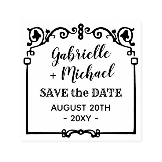 Bruiloft Bewaar de datum   Lijst Namen Zelfinktende Stempel (Design)