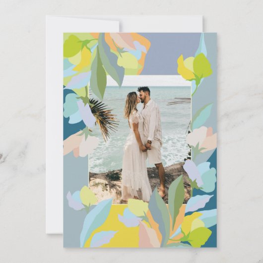 Bruiloft Bewaar de datum met foto Kaart (Achterkant)