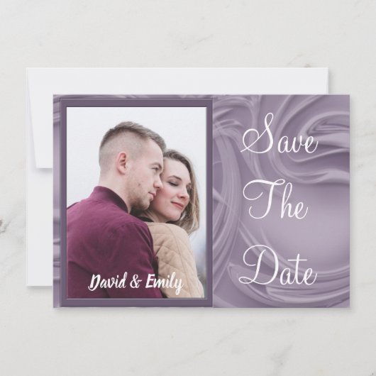 Bruiloft Bewaar de datum Oude Lavendel Custom Foto Kaart (Voorkant)