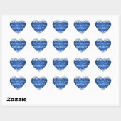 Bruiloft Bewaar de datum Party Sparkle Blue Hart Sticker (Vel)