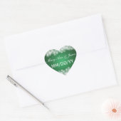 Bruiloft Bewaar de datum Party Sparkle Emerald Gre Hart Sticker (Envelop)