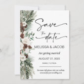 Bruiloft Bewaar de datum Winter Classic minim Kaart (Voorkant)