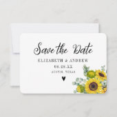 Bruiloft Bewaar de datum Zonnebloem Bloemen Bedankkaart (Voorkant)