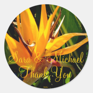 Bruiloft Bird of Paradise Thank You Label