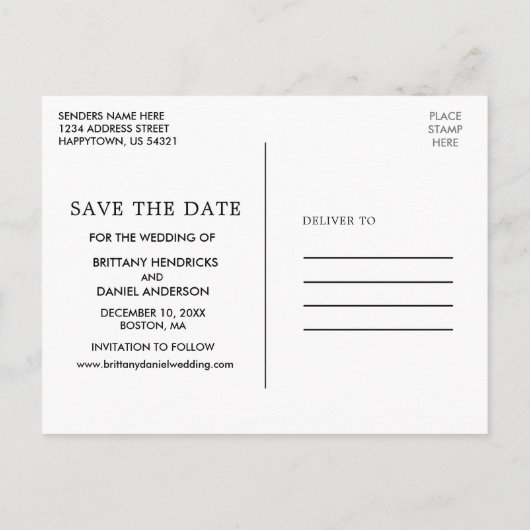 Bruiloft Bladerdak Winter Bloemen Save The Date Aankondigingskaart (Achterkant)