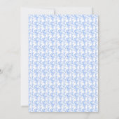 Bruiloft Blauw Bloemen Kam Calligrafie Monogram Kaart (Achterkant)