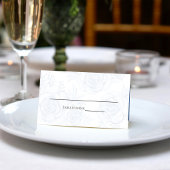 Bruiloft Blauw Bloemen Receptie Zitplaatsen