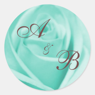 Bruiloft: Blauw & Chocolade ... - Gepersonaliseerd Ronde Sticker