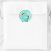 Bruiloft Blauw & Chocolade - stickers (Tas)