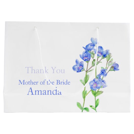 Bruiloft blauwe moeder van de bruid gunst geschenk groot cadeauzakje (Achterkant)