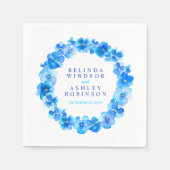 Bruiloft blauwe panty bloem aangepaste servetten (Voorkant)