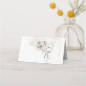 Bruiloft | Bleke Blush Pink Waterverf Floral (Achterkant)