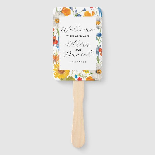 Bruiloft Bloem Hand Fan Zomer Bloemen Programma Handwaaier (Voorkant)