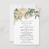 Bruiloft bloemen brunch groene glitters wit kaart (Voorkant)