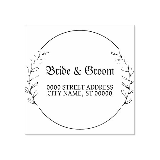 Bruiloft Bloemen Decoratie Elegant Rubberstempel (Afrduk)