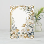 Bruiloft Bloemen lijst Kaart (Staand voorkant)