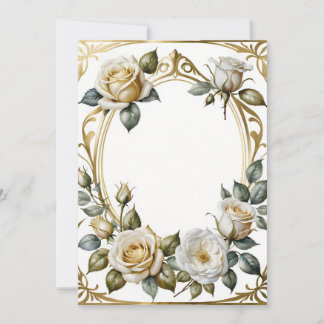 Bruiloft Bloemen lijst romantisch en goud Kaart