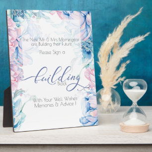 Bruiloft   BLue Pink Peonies Fotoplaat