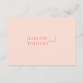 Bruiloft blush roze haard QR code bijsluiter kaart (Achterkant)