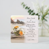 Bruiloft boeket op het strand Driftwood Kaart (Staand voorkant)