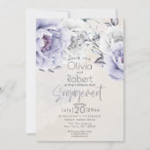 Bruiloft | Boho Rustic Lila en Alabaster Peony Kaart (Voorkant)