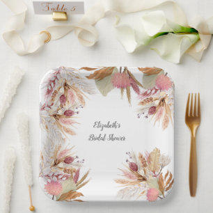 Bruiloft BOHO Terracotta Pampagras Tarwe Papieren Bordje