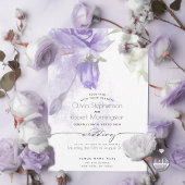 BRUILOFT | Boho Waterverf Paars Roos Floral Kaart